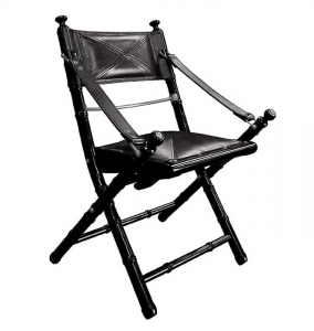 Campaign Safari Chair, black leather
